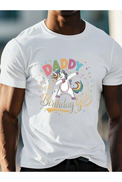 799 تي شيرت رجالي بطبعة "Daddy Of The Girl"، طباعة يونيكورن لطيفة، أكمام قصير...