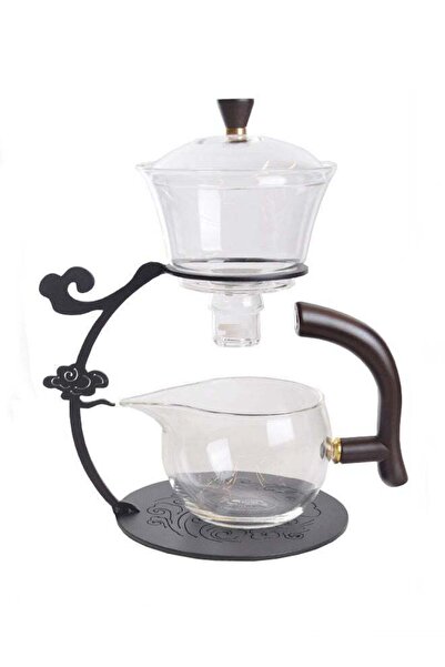 Trust Iron Frame Magnetic Suction 2 Picecs Glass Tea Pot Set 350Ml Cover Bowl...