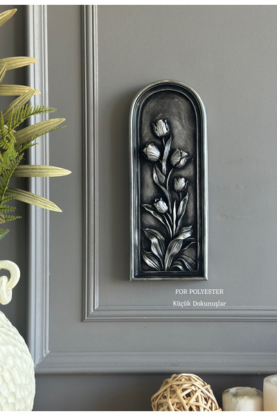 FOR POLYESTER Küçük Dokunuşlar Dekoratif Flowers Duvar Aksesuarı Gümüş Eskitm...