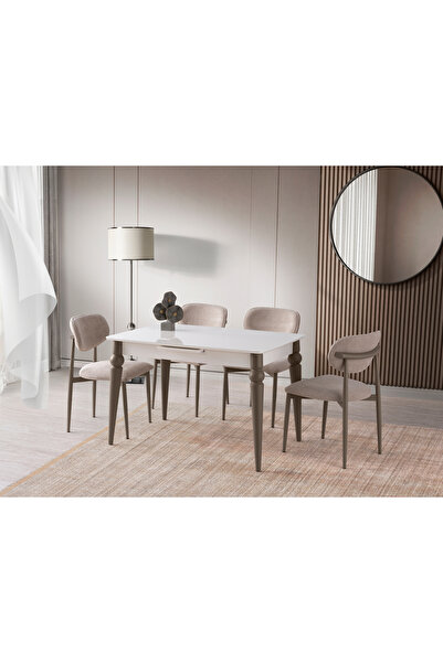 Erz Design Venüs Polo Otomatik Açılır Masa Sandalye Takımı 80x120