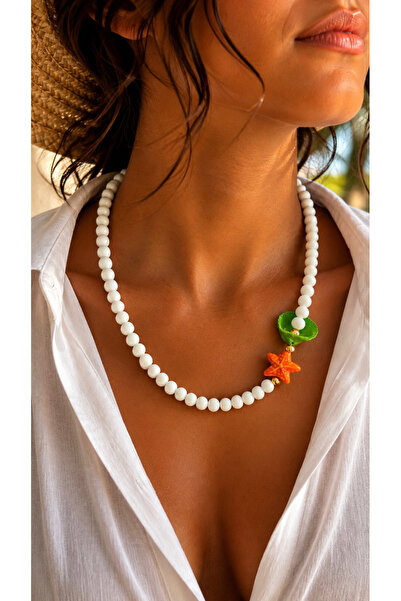nevaastil takı & aksesuar Can Beads Porcelain Beads Sea Shell Design Necklace