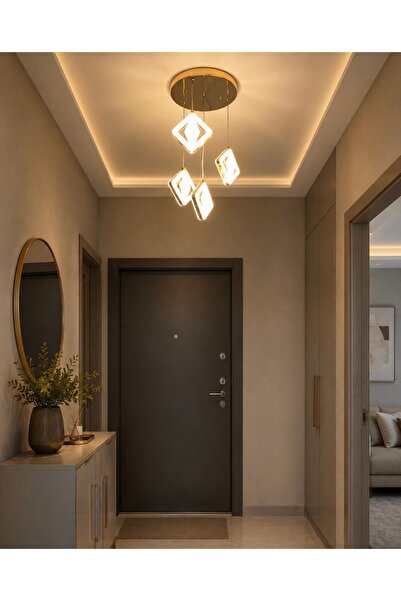 Genel Markalar Gold kaplama kristal başlıklı led avize