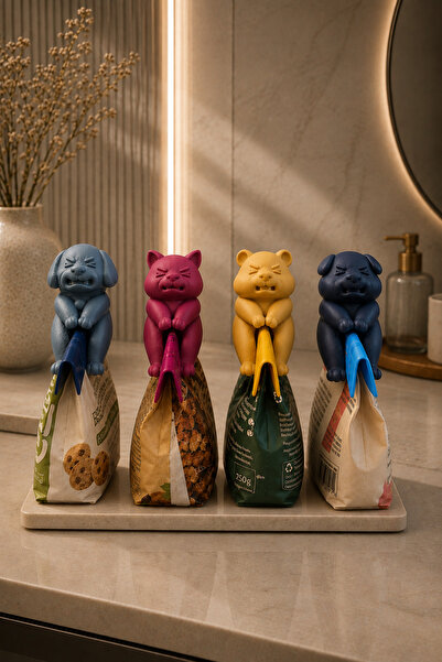 Arvella Studio Magnetic Animal Figure Package Clip Set of 4 – Refrigerator Ma...