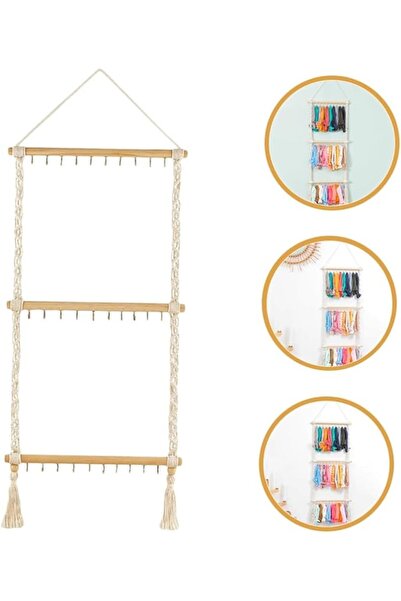 XLOTS Bohemian Wall Mounted Jewellery Organiser, 3-Tier Display with 30 Hooks...