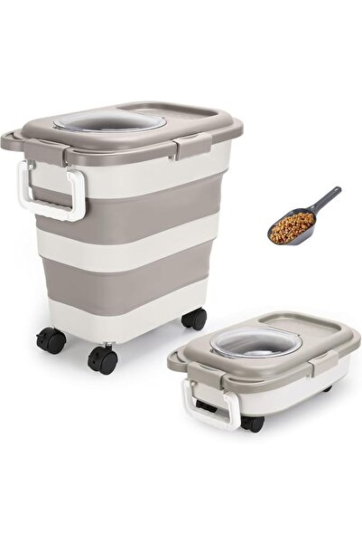 GENERAL Dog Food Storage Container,25-28lbs Collapsible Pet Food Container wi...