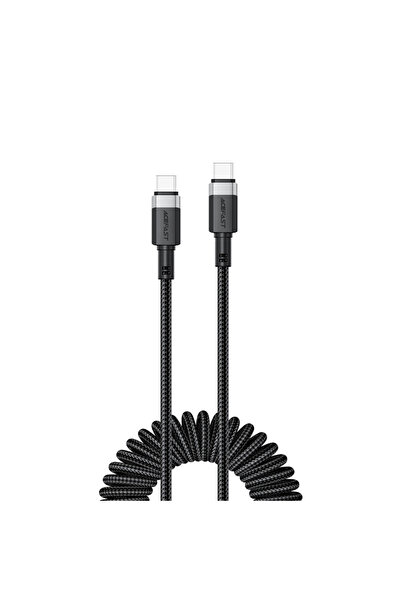 Acefast Cablu USB-C spiralat 480Mb/s 3A 1.2M pentru încărcare iPhone Galaxy
