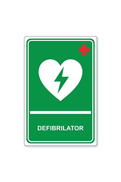 PAS Indicator Defibrilator AED, placa PVC rigid 4 mm, 20 x 30 cm