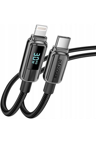 Innostyle Cablu USB-C la Lightning cu afișaj pentru iPhone 12 13 14 30W 1M