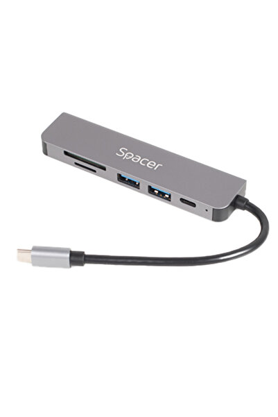 Spacer Stație de andocare SPDS-TYPEC-HUPS6 6-în-1 gri USB-C