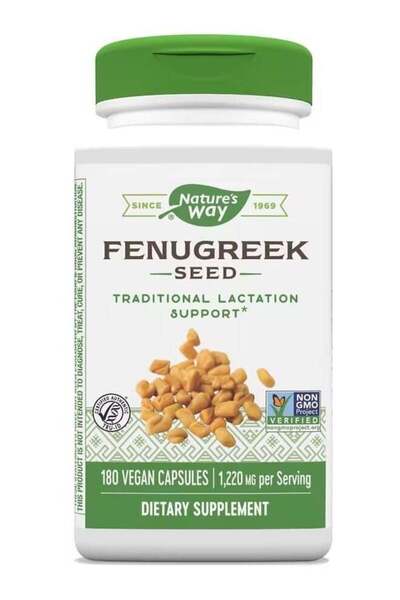 Nature's Way Fenugreek Seed 180 Vegan Capsules Traditional Lactation Support