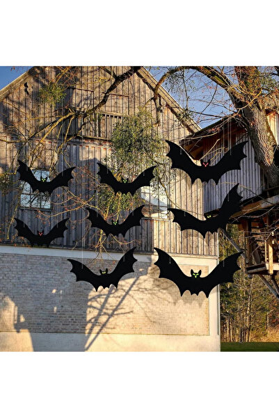 TAPIT Hanging Bats Decorations,12 Pieces 3D Realistic Scary Large Fake Black ...