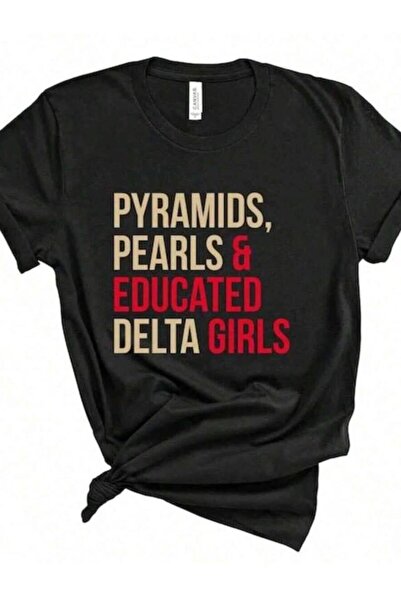 9JY Graphic-Shirt Cotton Tees Size PlusProud Themed PYRAMIDS PEARLS & EDUCATE...