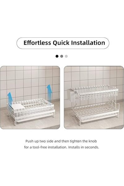 GENERAL Dish Drying Rack 2 Tier Dish Rack Kitchen Large Capacity Dish Drainer...
