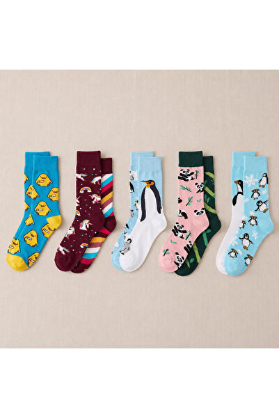 5'li Hayvan Temalı Unisex Çorap Seti