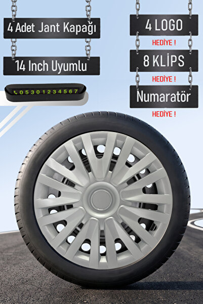 Routicar Seat Jant Kapağı Seti 4 Adet 14" inç Gri ( Ibiza Toledo Cardoba Leon...