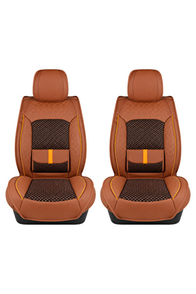 3XR Combo 2PCS Universal PU Leather Car Seat Cover Breathable Waterproof Fron...