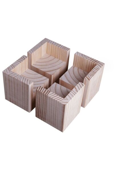 STARSTAR A set of 4 wooden bed frame booster pads – 10cm high – suitable for ...