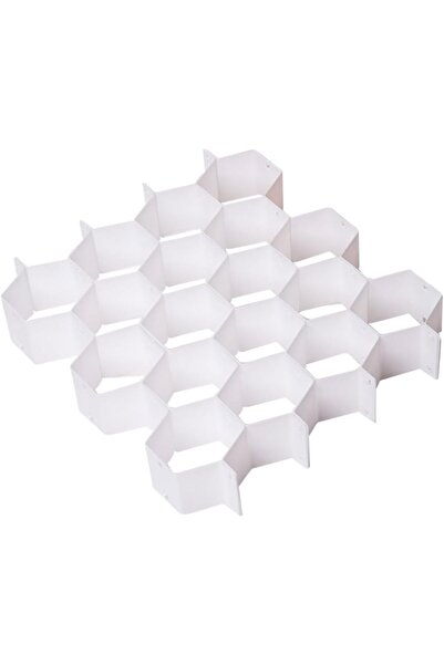 STARSTAR 8-piece DIY plastic mesh honeycomb drawer divider, white, recessed d...