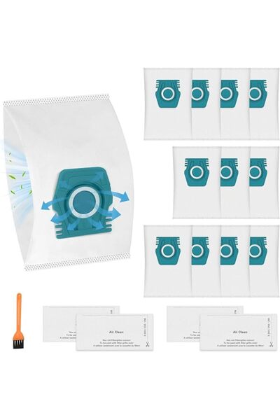 STARSTAR 12-Pack TU Dust Bags with 4 Exhaust Filters for Miele Pure Air TU 3D...