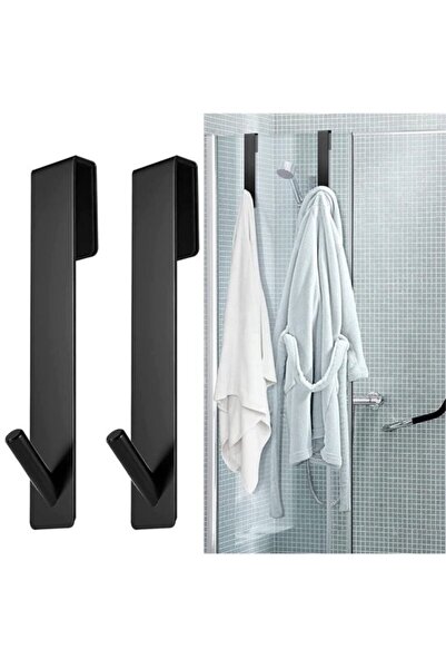 STARSTAR 2-Pack Shower Door Hooks, towel hangers, no drilling required, black...