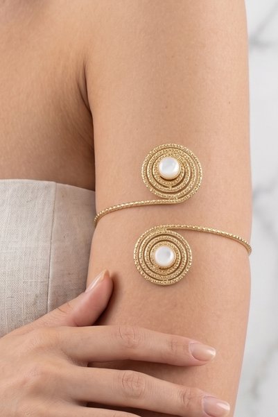 AURRARİ Taşlı Ayarlanabilir Çelik Pazu Bilekliği