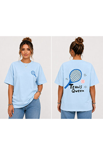 VODEXA Unisex Oversize Tennis Printed T-Shirt 100% Cotton Tennis Themed Comfo...