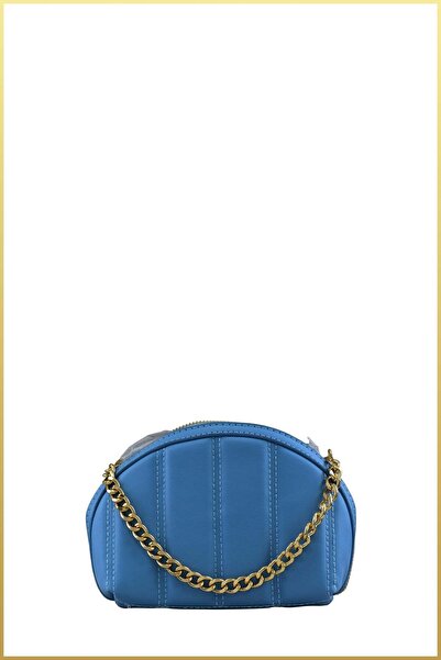 birizmoda Women's Quilted Makeup Bag with Chain Accessories - Blue