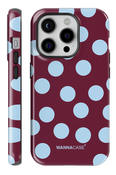 WANNACASE iPhone 14 Pro Max Cherry Polka Dot Double Layer Essential Tough Pho...
