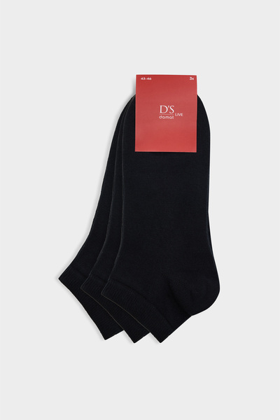 D'S Damat Ds Damat Black 3-Piece Cotton Sports Booties Socks Set