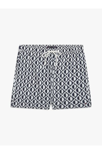 Tommy Hilfiger MEDIUM DRAWSTRING PRINT Erkek Beyaz Deniz Şortu - UM0UM03491