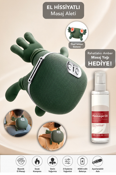mimtec Şarjlı Masaj Aleti - Parmakla El Hissiyatı Veren Isıtmalı Boyun Sırt A...