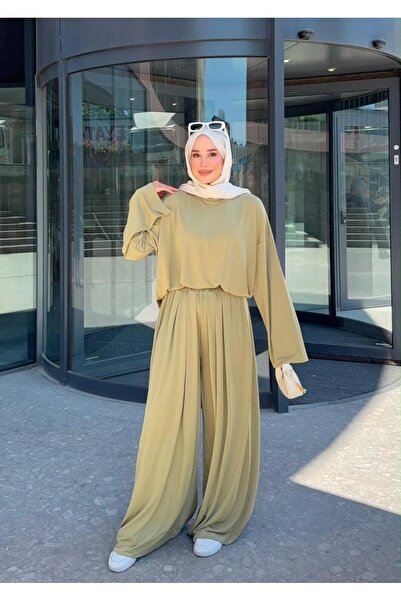 lamelif بدلة كاجوال بتفاصيل من الصوف باللون الأخضر
