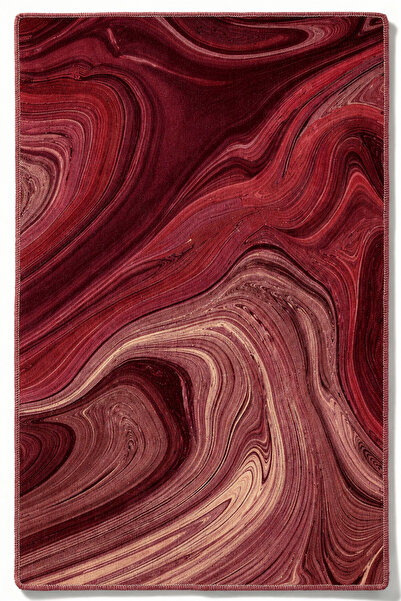 Rugs Modern Halı Rugs Modern Dora Atelier bordo dalgalar sıvı mermer kırmızı ...