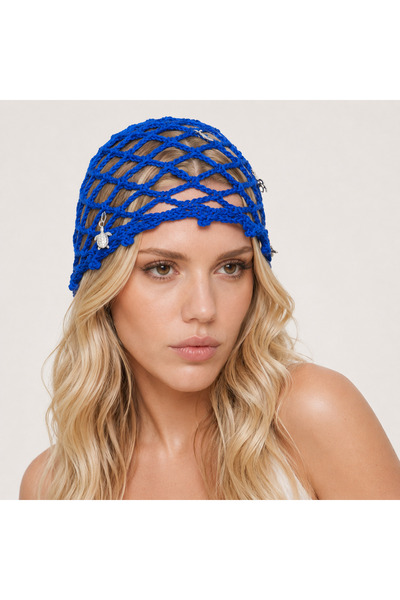 Bukiro Hand Knitted Mesh Beret Bohemian Women's Hat Summer Festival Beret wit...