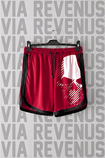 Vordevia Pantaloni scurți de antrenament sport retro unisex cu imprimeu Ghost