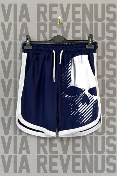 Vordevia Pantaloni scurți de antrenament sport retro unisex cu imprimeu Ghost