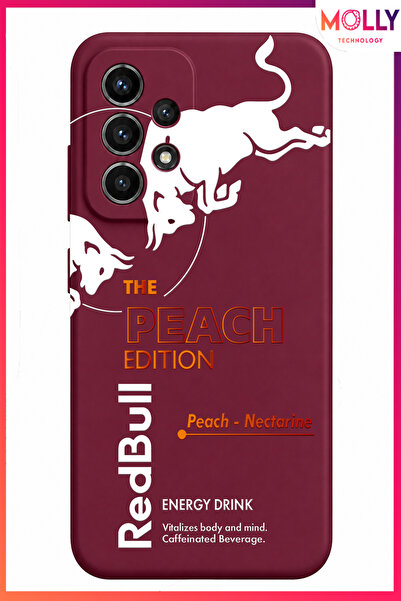 Molly SAMSUNG GALAXY A53 İçin Vişne The Peach Edition Desenli İçi Kadife Sili...
