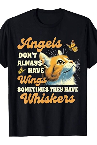 k222 Men'S Women'S Mom Angels Sometimes Have Whiskers T-Shirt - Funny Lover G...