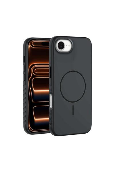 Zebana Apple iPhone 16e Uyumlu Kılıf Mono M-Safe Silikon Kılıf Siyah