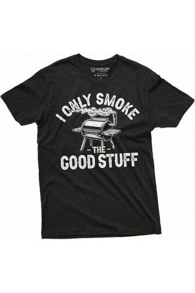 k222 "Men's Funny BBQ T-Shirt ""I Only Smoke Good Stuff"" Grilling Humor Tee,...