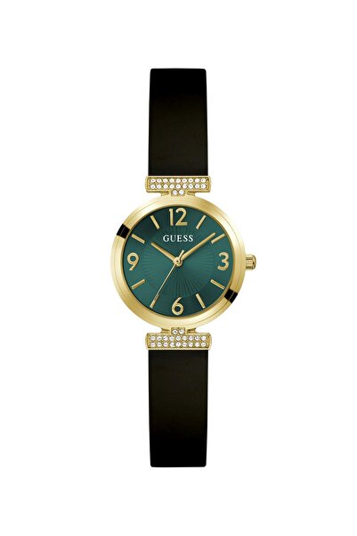 Guess Ladies Black Gold Tone Analog Watch