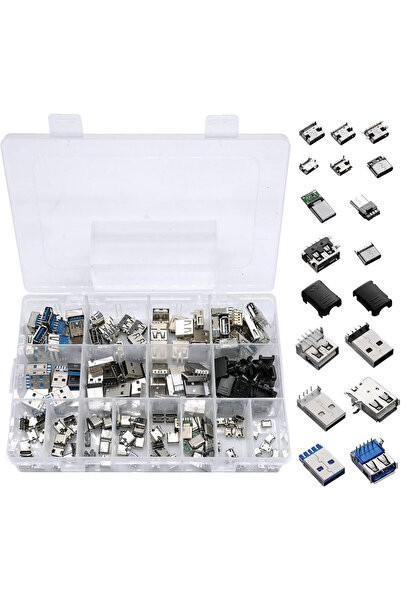 AYWHP Κιτ προσαρμογέων USB A/C/Micro USB 180 τεμαχίων AYWHP, USB 2.0 και 3.0,...