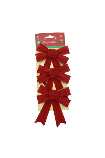 Rao Set 3 Fundite pentru Brad, Rosii, 10 X 11 Cm, din Poliester,