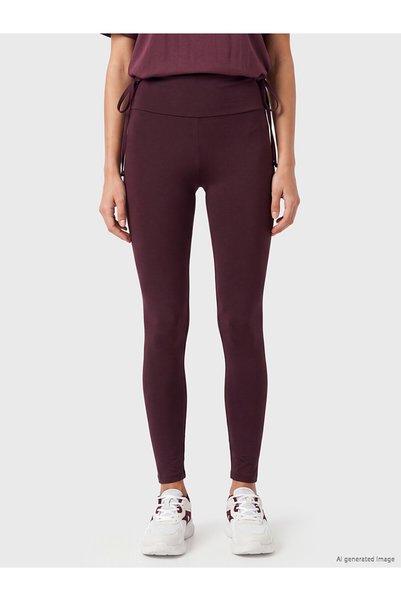 LC Waikiki Two Mt Shop Quality Koor Sport Plum Raschel Plain Super Skinny & Extra Narrow Women's Sports Leggings
