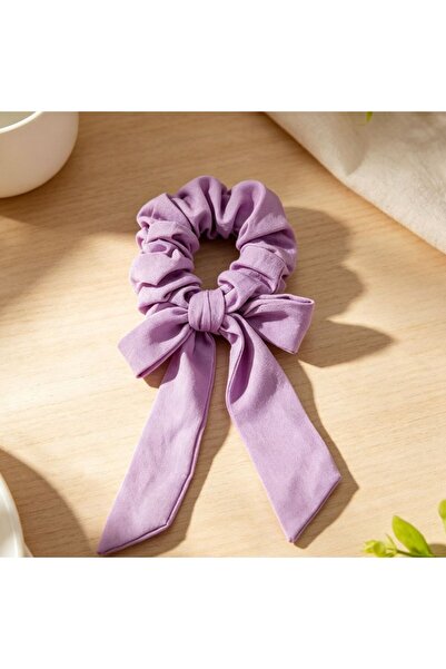 idei Scrunchie cu fundiță și panglici lungi 20 cm din țesătură, culori livrat...
