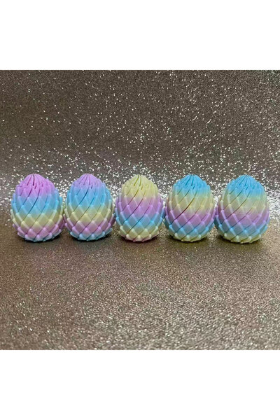 Choice6 5pcs rainbow 3D Printing Dragon Egg Stress Relief Model, Deformable T...