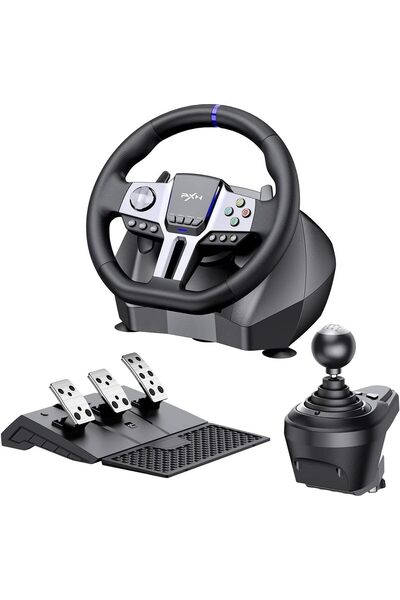 pxn V9 Gen2 Racing Wheel, 270/900° Switchable Rotation, 3‑Pedal Set & H‑Patte...