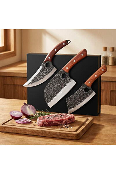 Klyte 3-Piece Kitchen Knife Set with Gift Box, Chef Cleaver Knife Set for Hom...