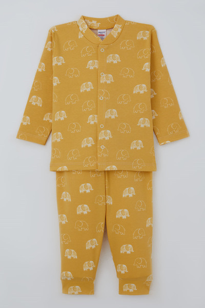 Breeze Baby Boy Pajama Set with Cute Baby Elephant Pattern and Snap Fasteners...