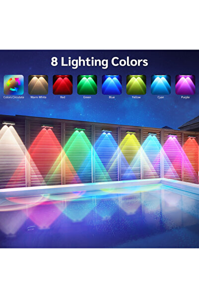 STARSTAR 8 LED solar-powered fence lights, deck gate wall staircase steps, ou...